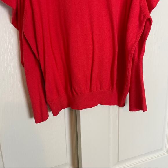 MISA Los Angeles Guthrie Flame Red Puff Long Sleeve Sweater - Picture 10 of 13